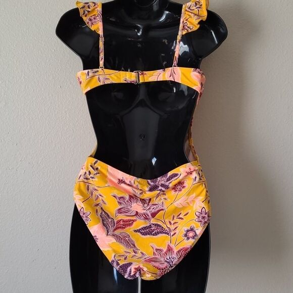 Yellow floral One Piece Swimsuit - Picture 5 of 11